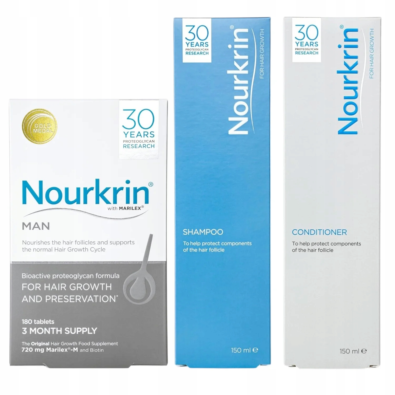 Nourkrin Man Hair Care Programme Tablets Shampoo Conditioner Set
