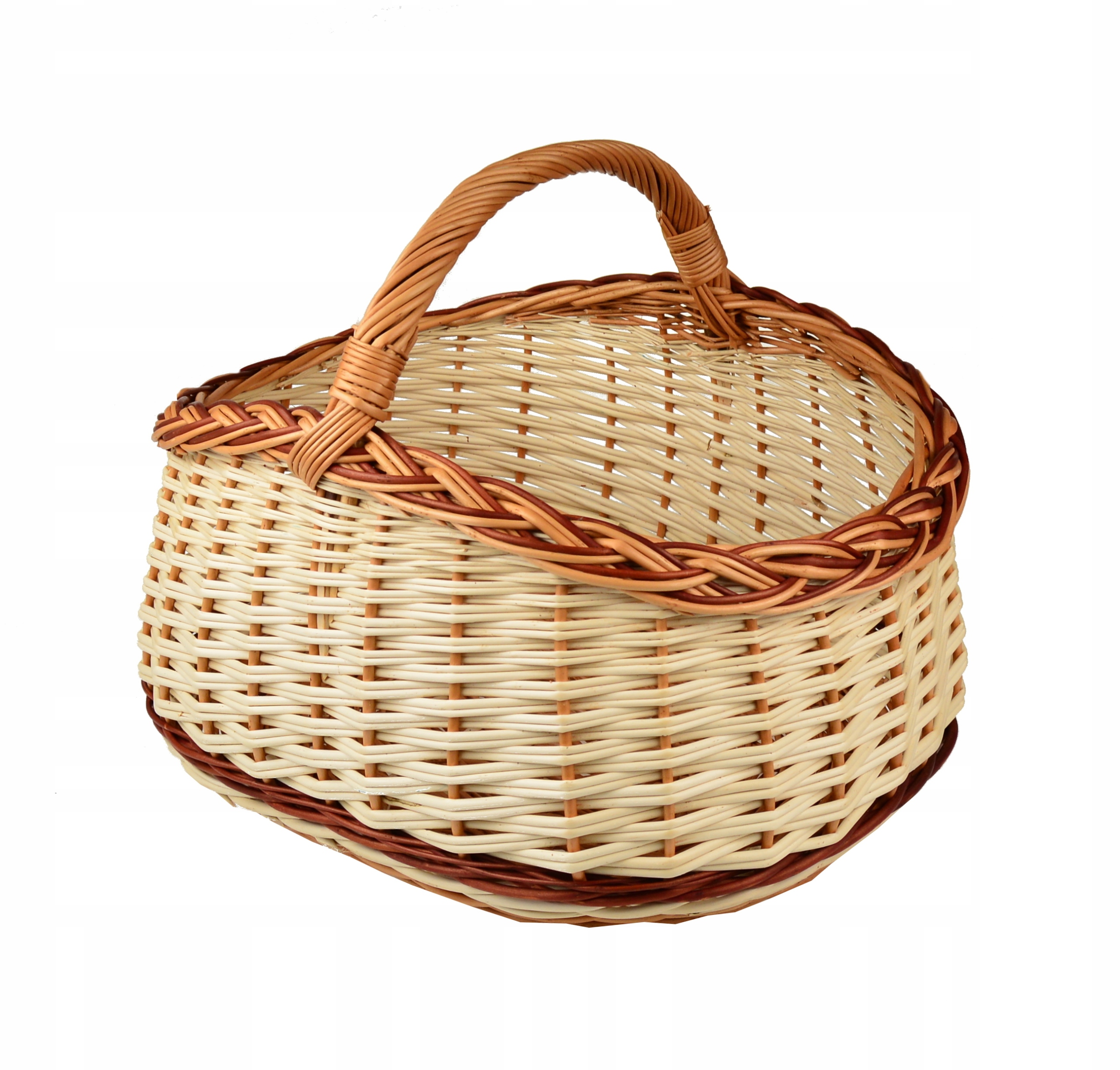 Krásný proutěný nákupní košík Piknik Houby