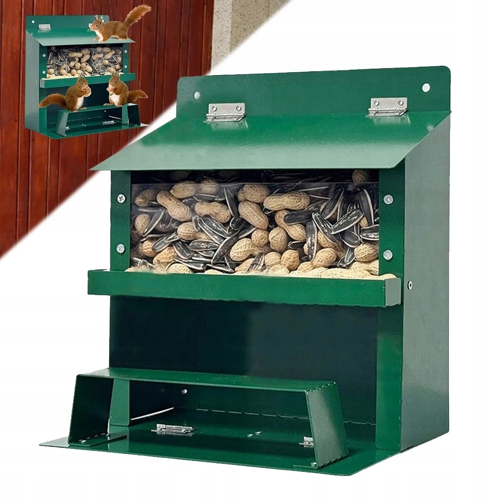 Levně Krmítko Pro Veverky, Odolné, Kovové, S Odklápěcím Víkem, 22.5 X 18.5 X 23 CM