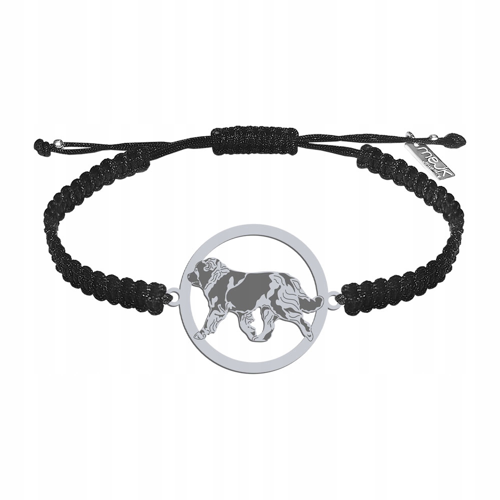 Stříbrný náramek 925 se psem Kavkazský ovčák Šperky Makramé Gravírování