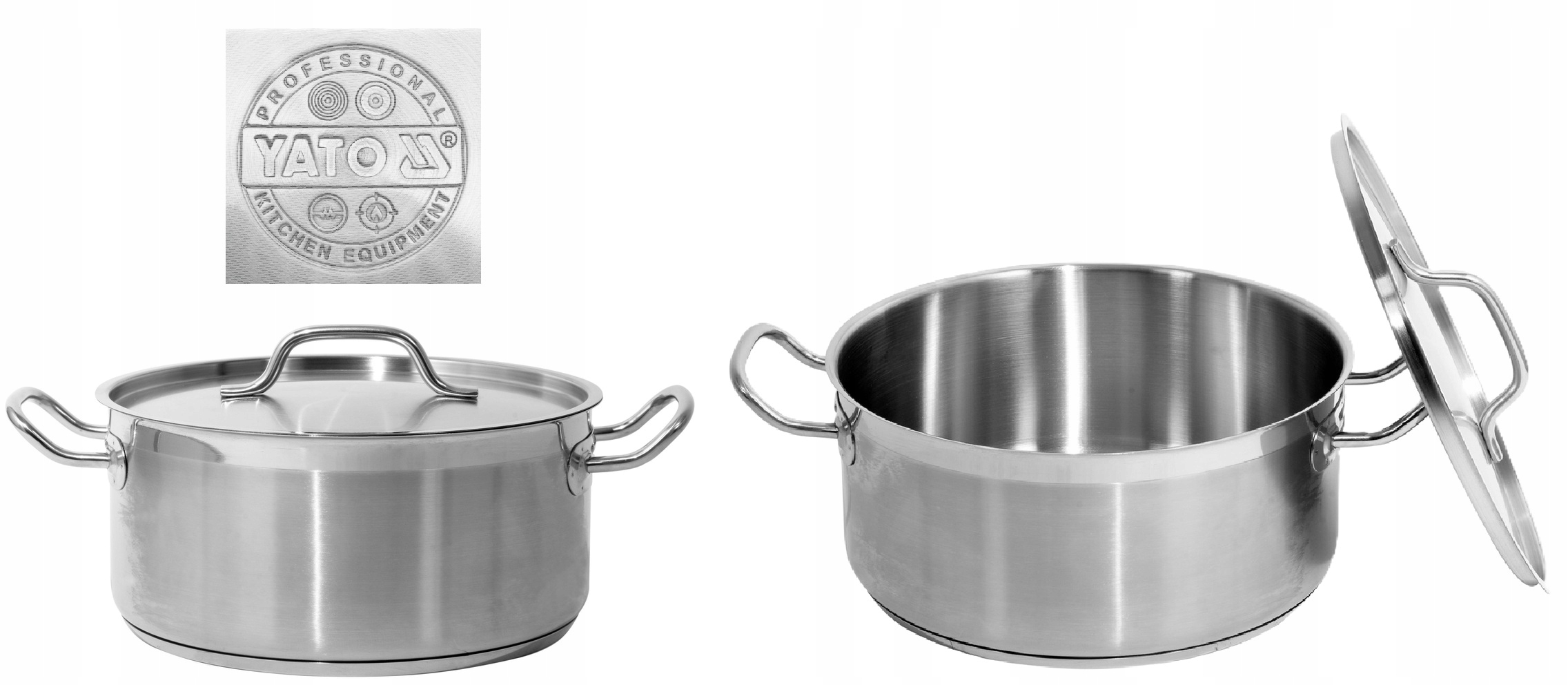 Hrniec Nízky S Pokrievkou Z Nerezovej Ocele 32X16CM 12,9L Yato YG-00043