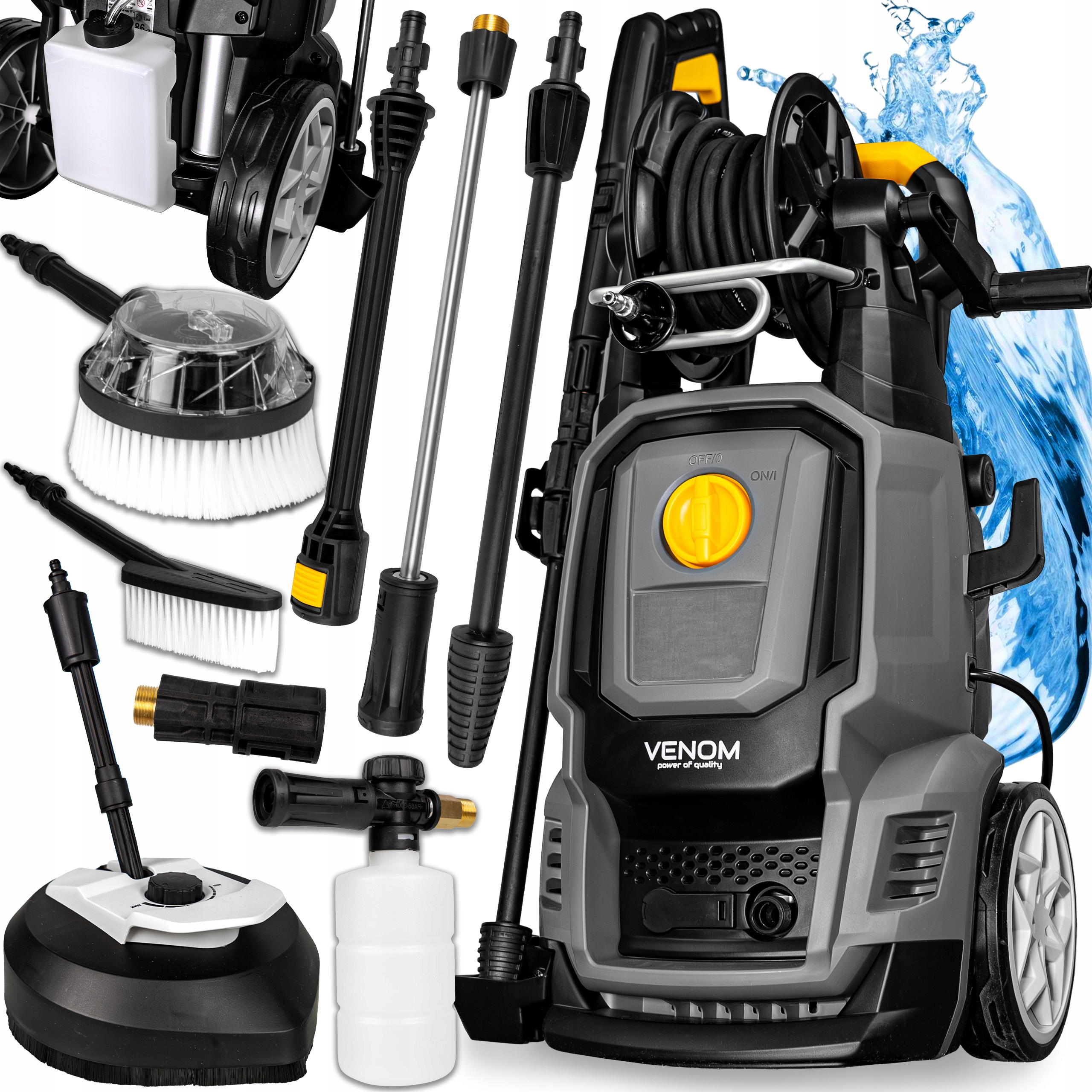 Výkonná Tlaková Myčka Venom 380 Bar Alum-mosazná Pumpa Navíječ Sada
