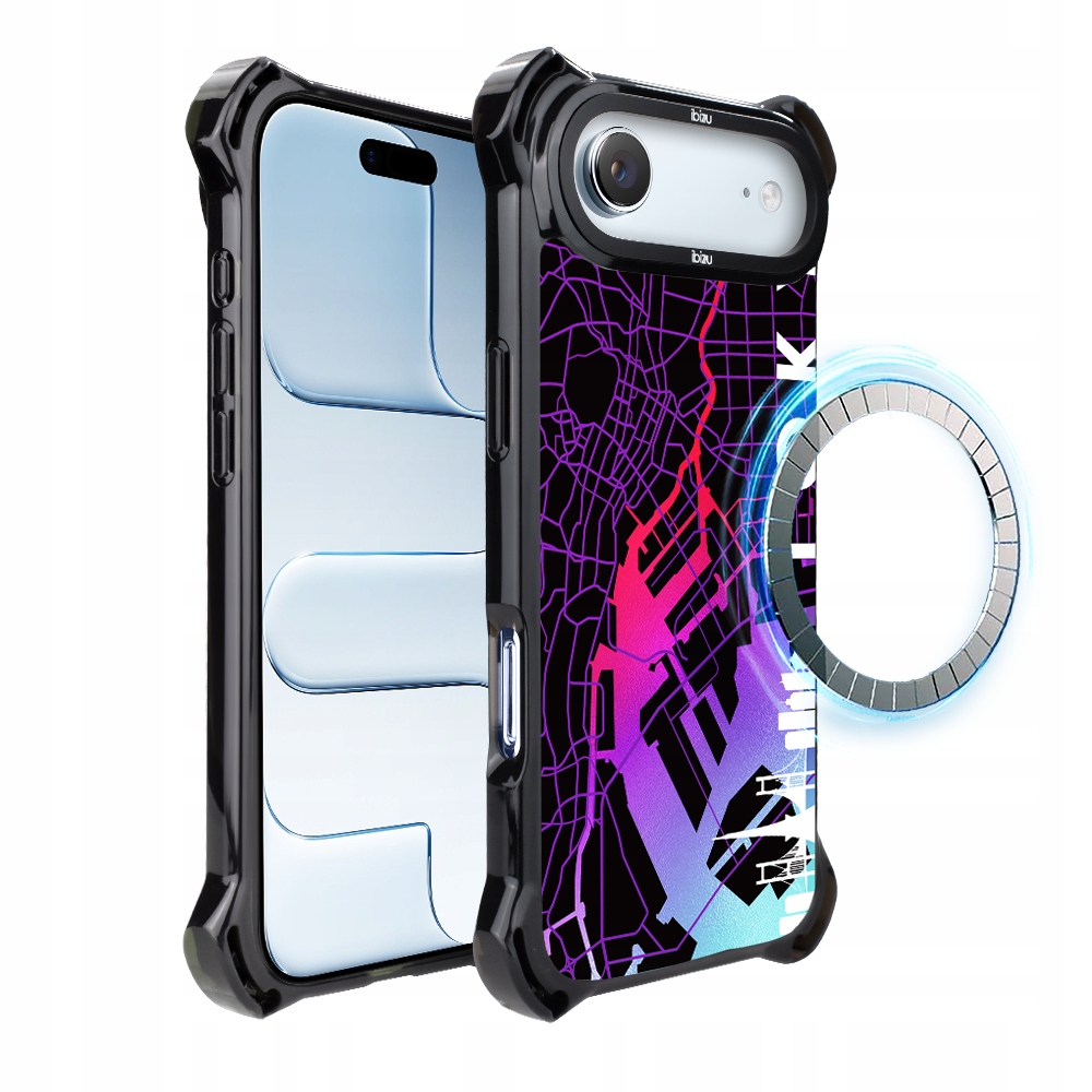 Pouzdro pro iPhone Air Ibizu DropGuard Ultra s MagSafe, mapa světa, Tokio