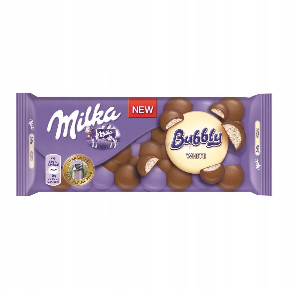 Levně Milka Čokoláda Bubbly Milk White 95 G