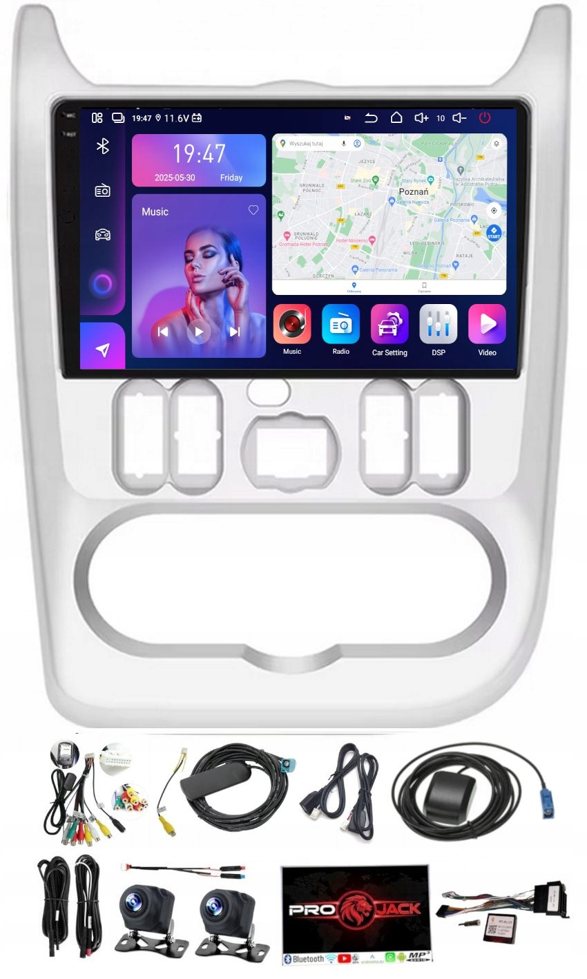 Rádio Navigácia Gps Android Carplay Dacia Logan 2009-2013 4GB 64GB Sim