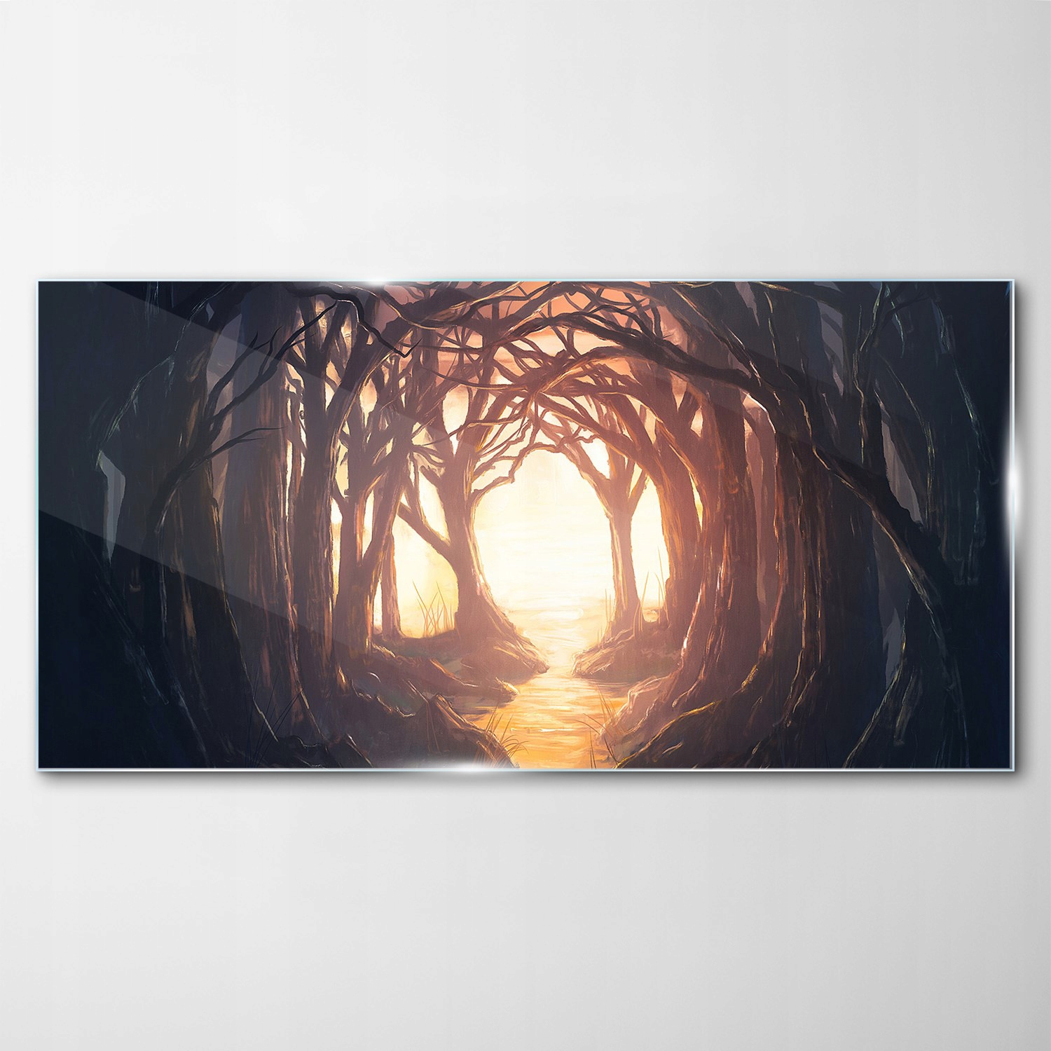 

Foto-obraz szklany na ścianę Las gałęzie 140x70 cm