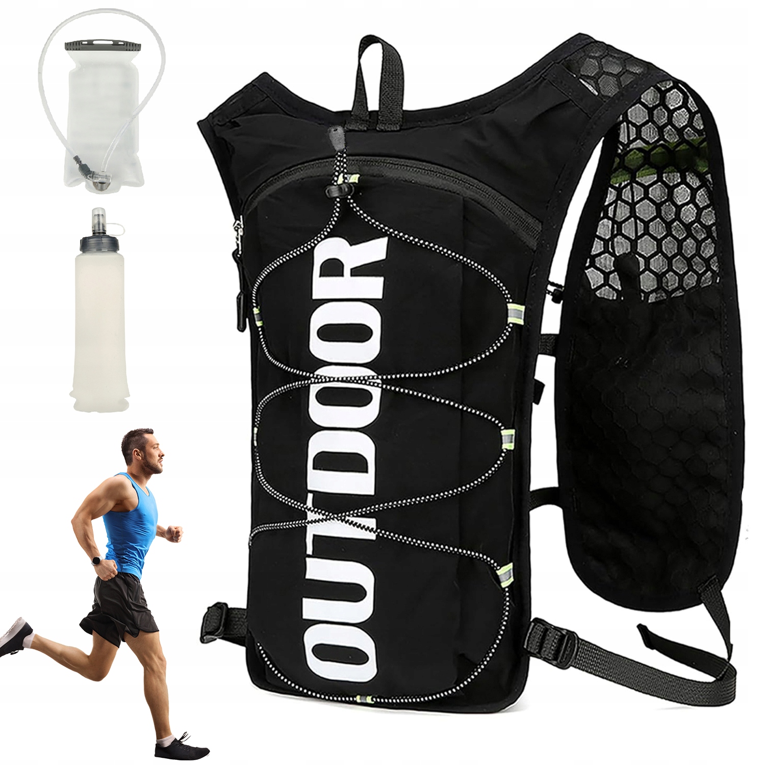 Kamizelka Sportowa Z Bukłakiem 1.5L I Butelką 500ML Do Roweru I Maratonu