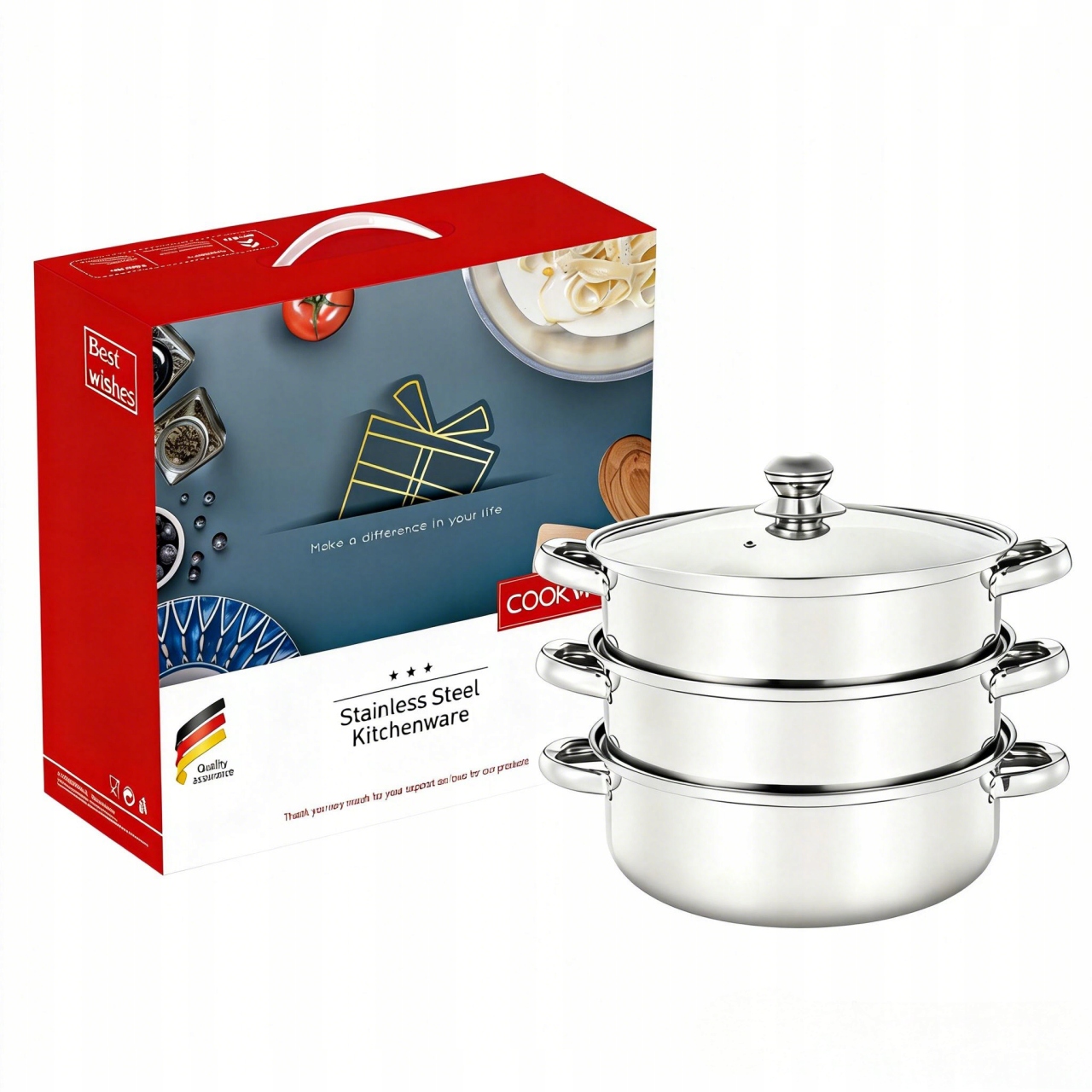 Hrnec Na Vaření V Páře Parní Hrnec 4,3 L Hrnec Indukce Plyn Hrnce