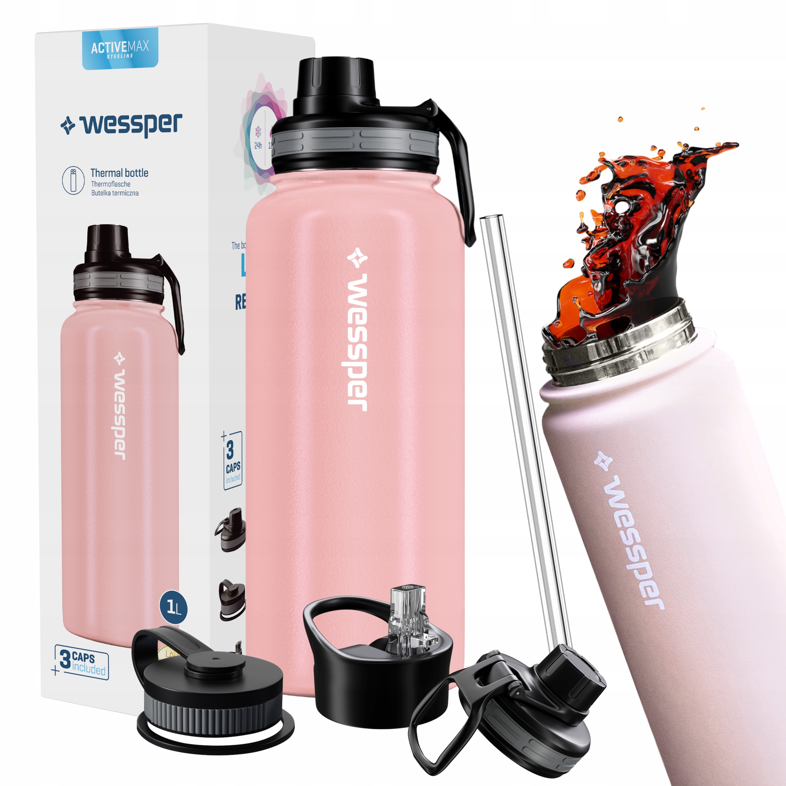 Kubek Termiczny Termos na Herbatę Bidon Butelka Termiczna Stalowa 1l