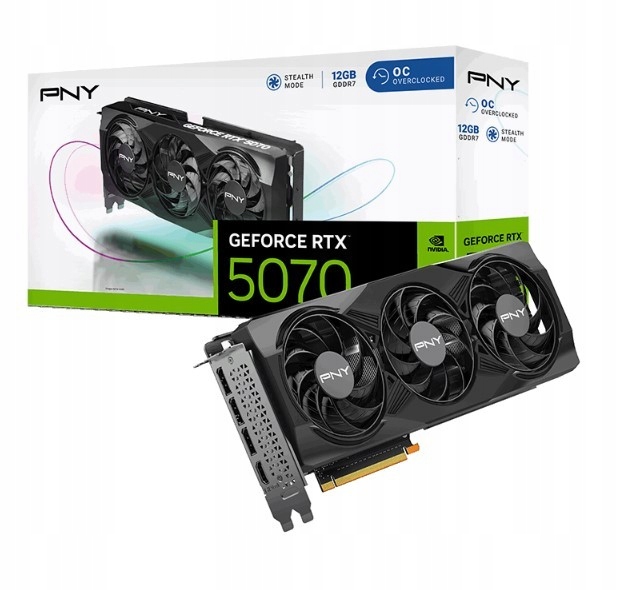 PNY GeForce RTX 5070 Overclocked Triple Fan 12GB GDDR7 192bit DLSS 4