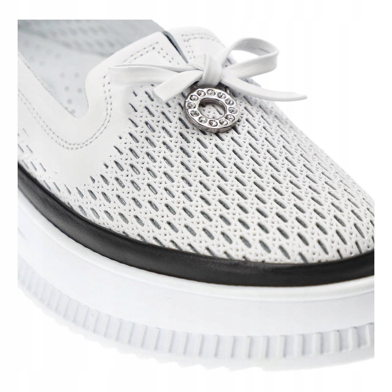 Białe Półbuty Ravini Skórzane Buty Damskie Rozmiar 40