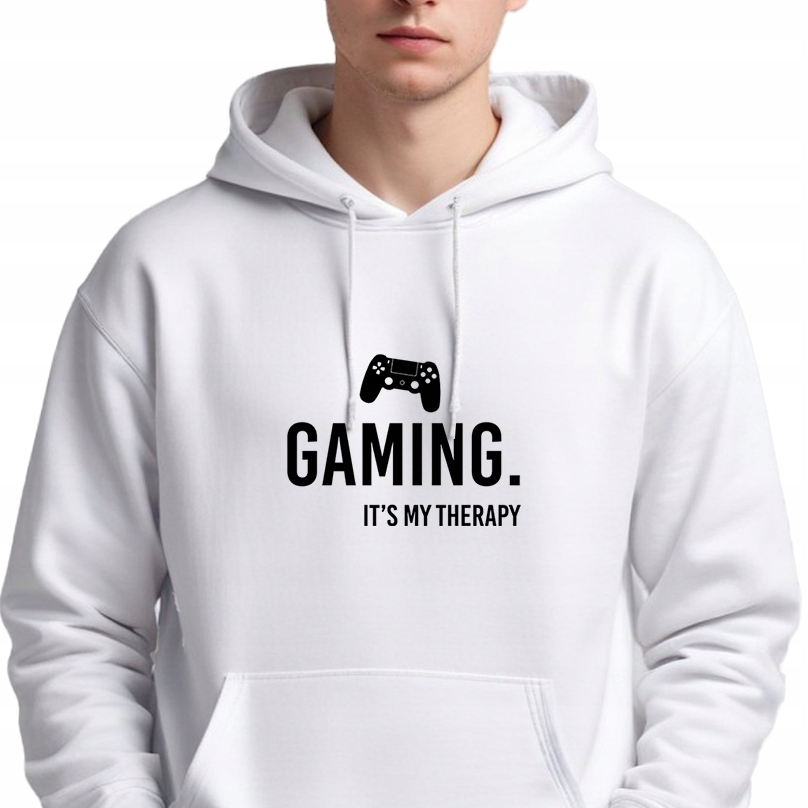 Mikina S Kapucí Bílá Dárek pro kolegu Gaming Is My Therapy S