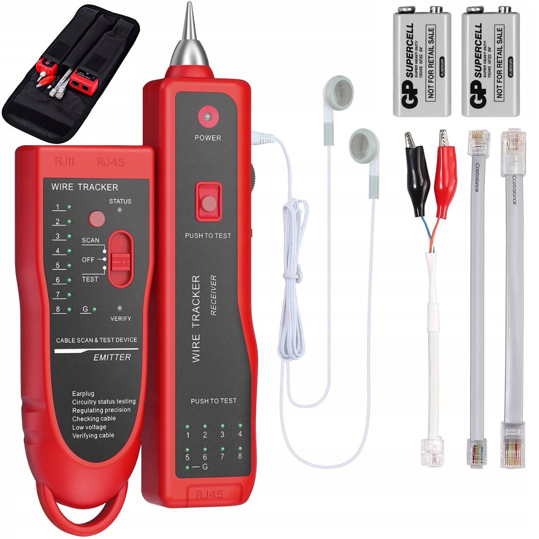 

Miernik Tester Szukacz Par Przewodów RJ45 RJ11