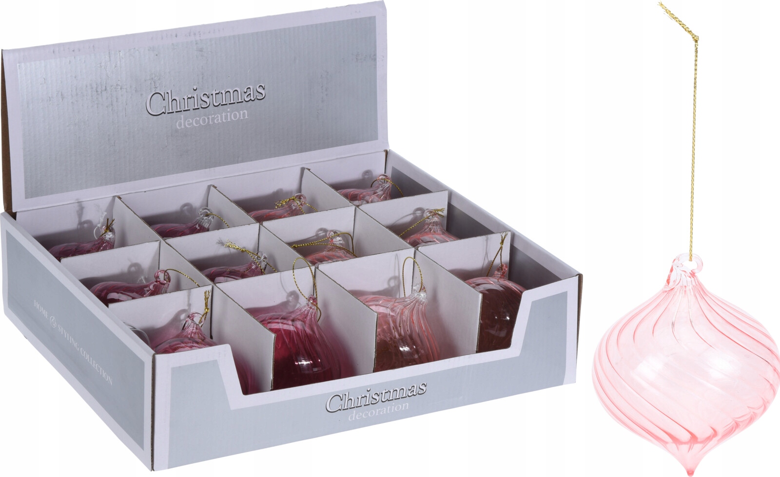 Bombka szklana 8 cm 3 kolory