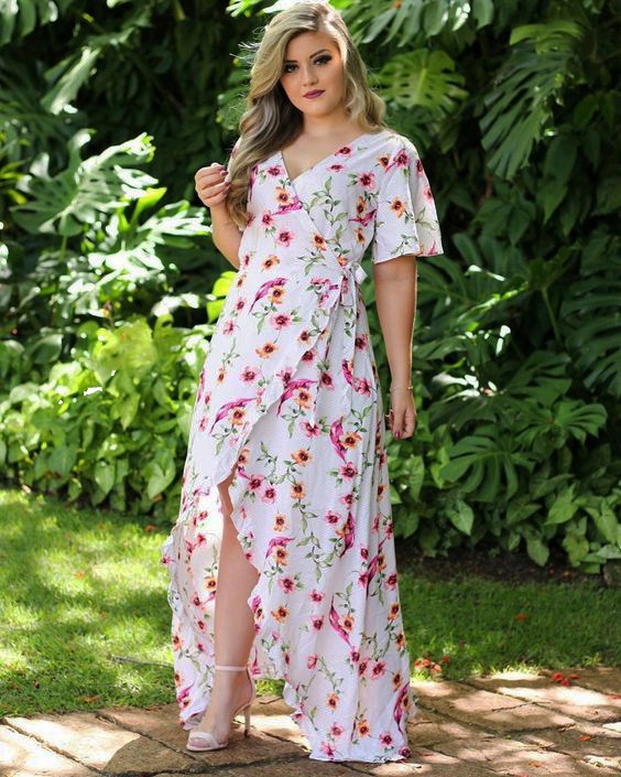 Sukienka kopertowa hiszpanka 4XL - 60/62 Linia plus size (duże rozmiary)