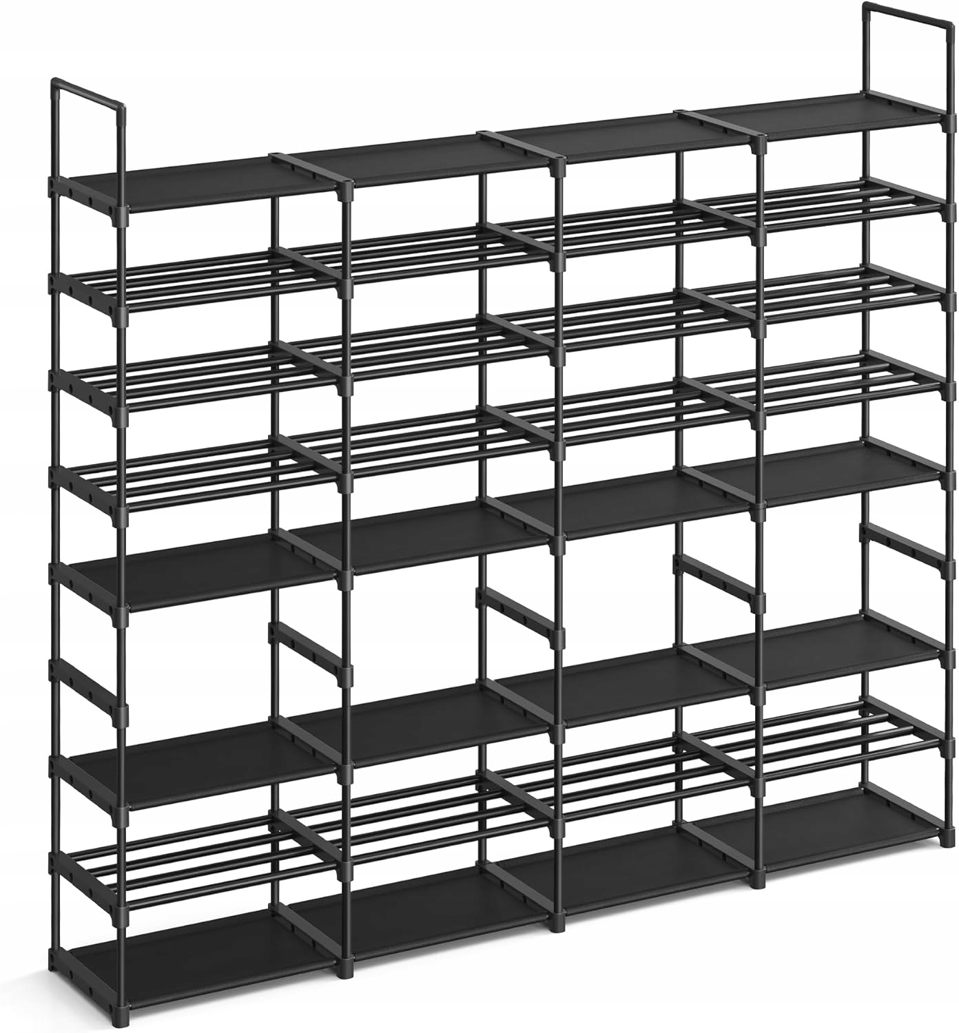 Botník s regálem do předsíně a šatny 157,6 x 171 x 29,5 cm černá