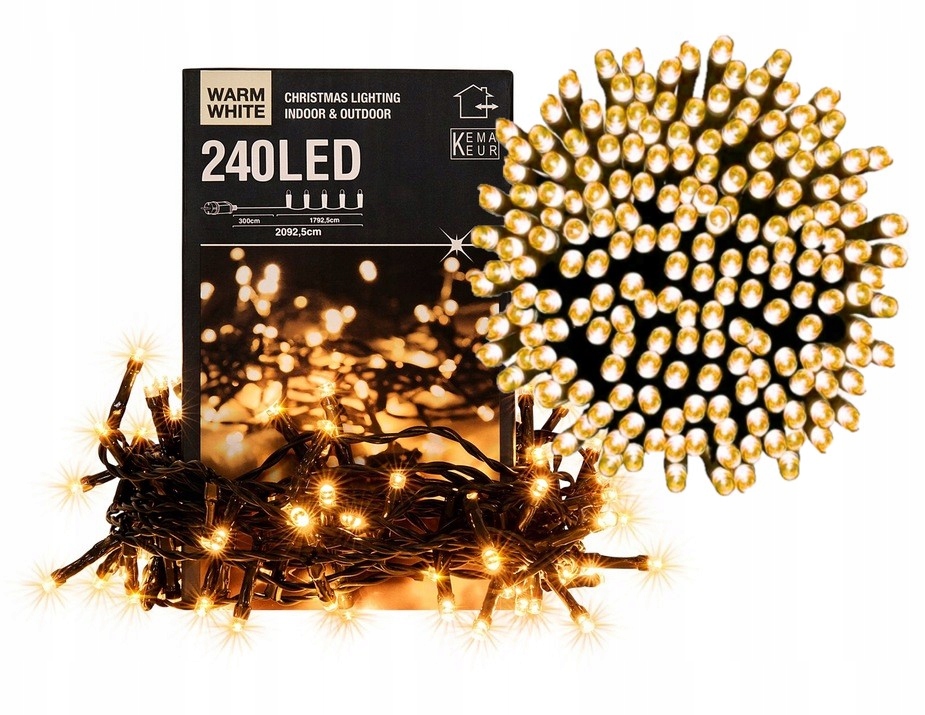

Lampki Choinkowe Oświetlenie 240 Led Biały 20m