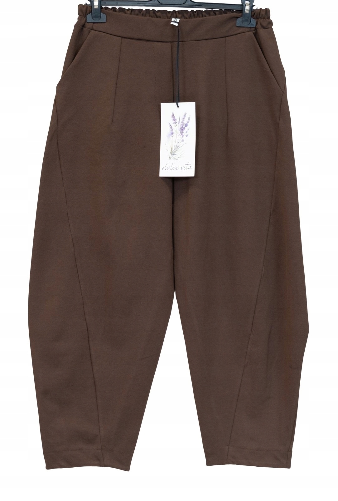 Dolce Vita spodnie bananki brąz Plus size Uni do 44/46 wiskoza punto Italia