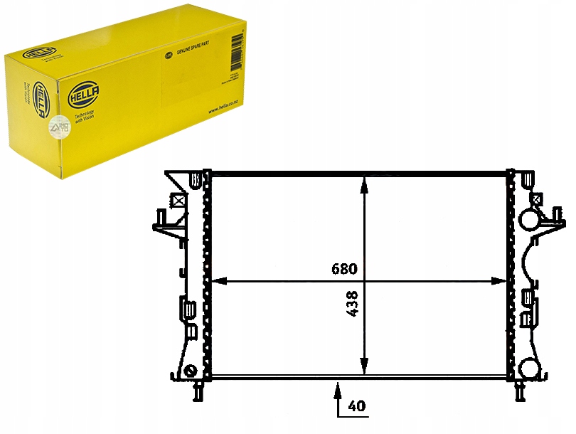 Chłodnica wody Producent części Hella
