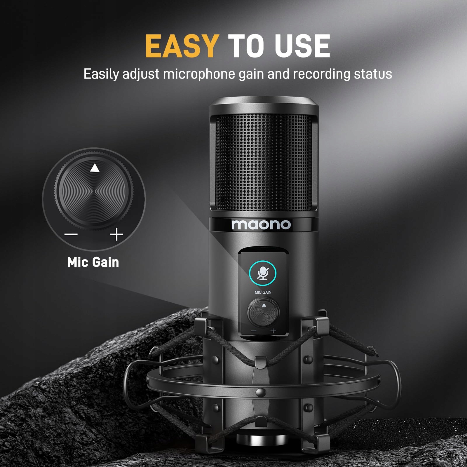 MAONO Mikrofon USB PC Do Streamingu Podcastów Gamingu YouTube Twitch — miniatura 4