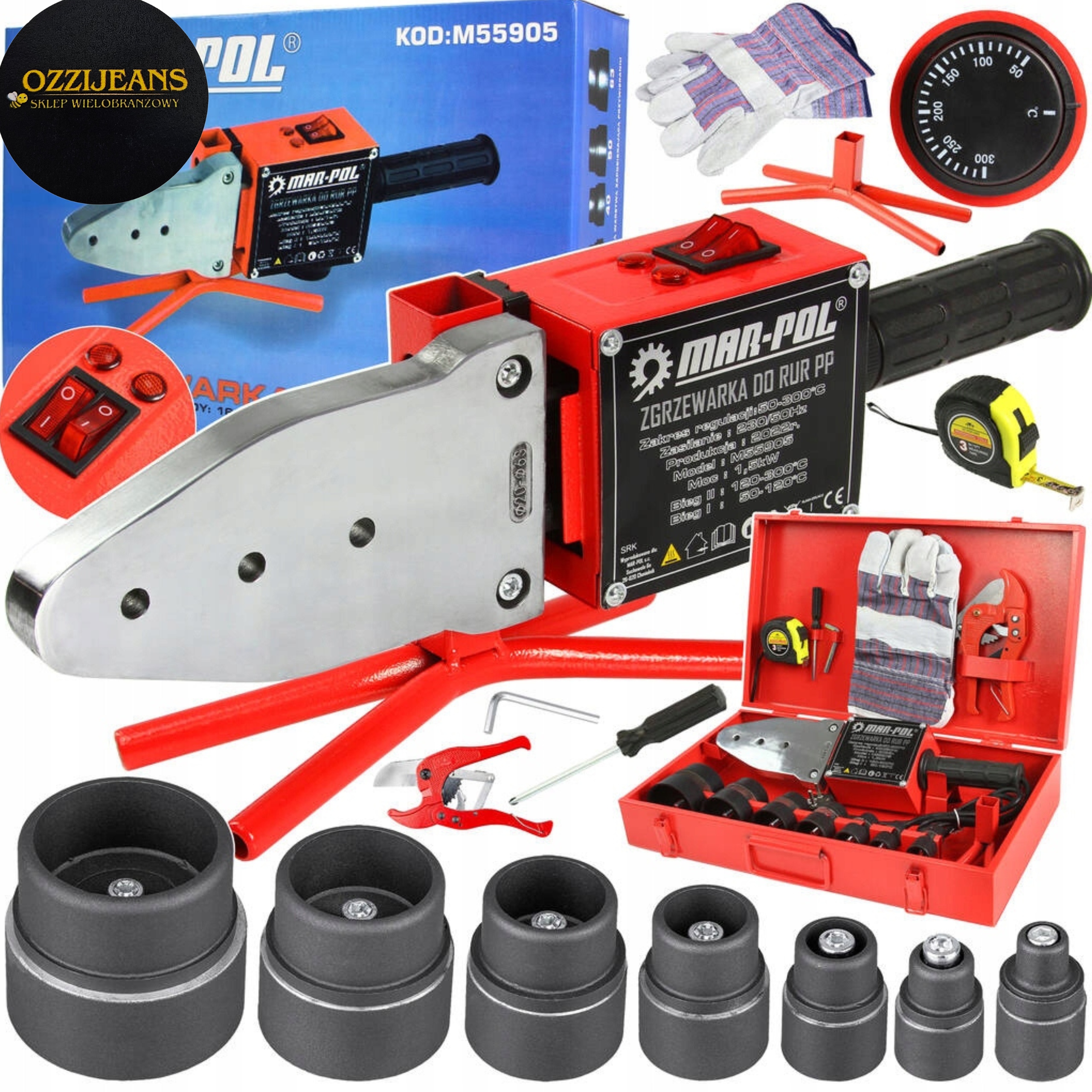 Svařovací Stroj Na Trubky 16–63 MM 2660 W, Regulace Teploty 50–300 °C, Lepicí Matice