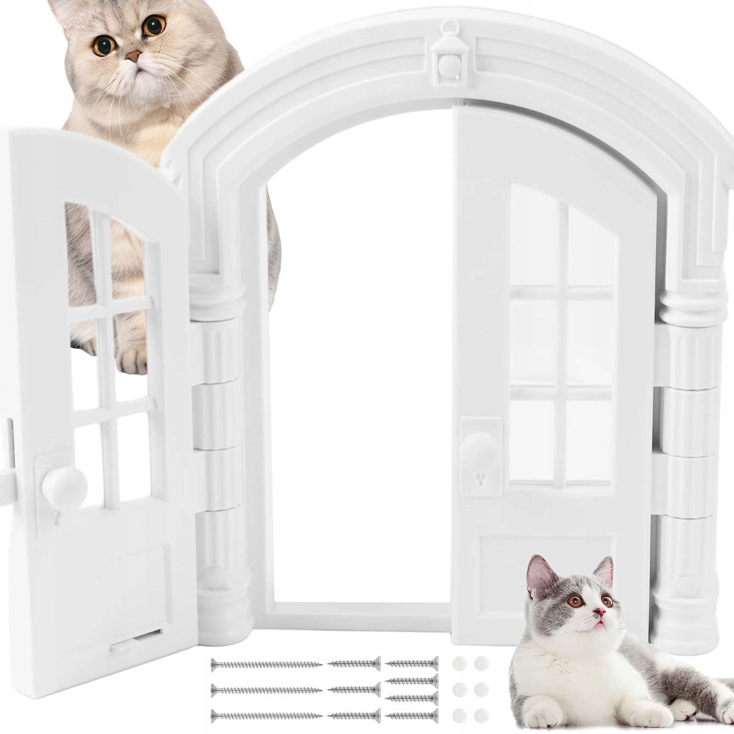 Levně Dveře Pro Kočky S Průhlednými Viditelnými Okénky A Dvojitými Dveřmi