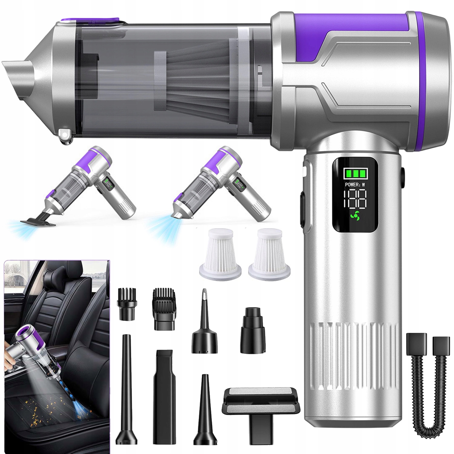 Bezdrátový Výkonný Vysavač Do Auta Pro Domácnost Ruční Dmychadlo 2V1