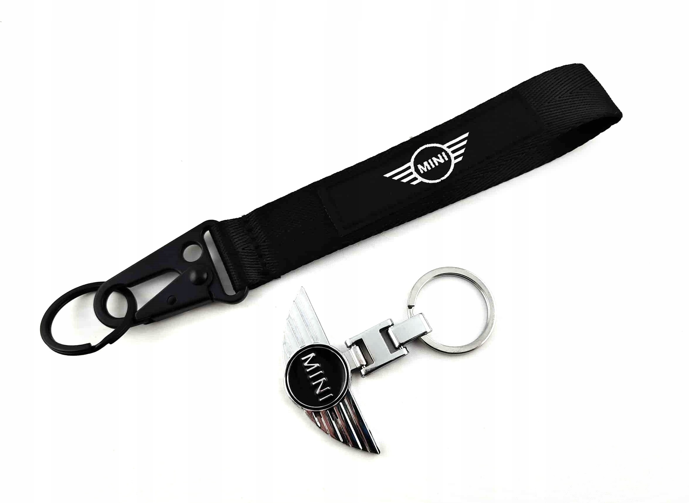 Mini Cooper Zestaw Brelok Breloczek Czarny Metalowy Do Kluczy Smycz 20 CM