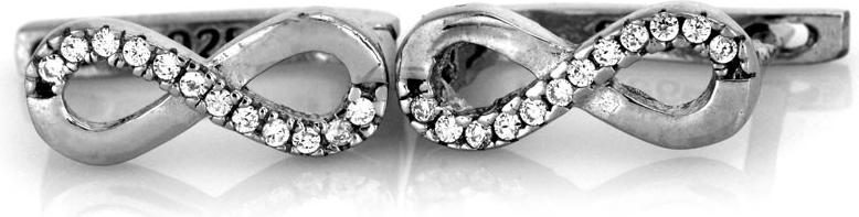 Náušnice ideální jako dárek stříbrné 925 nekonečno se zirkony