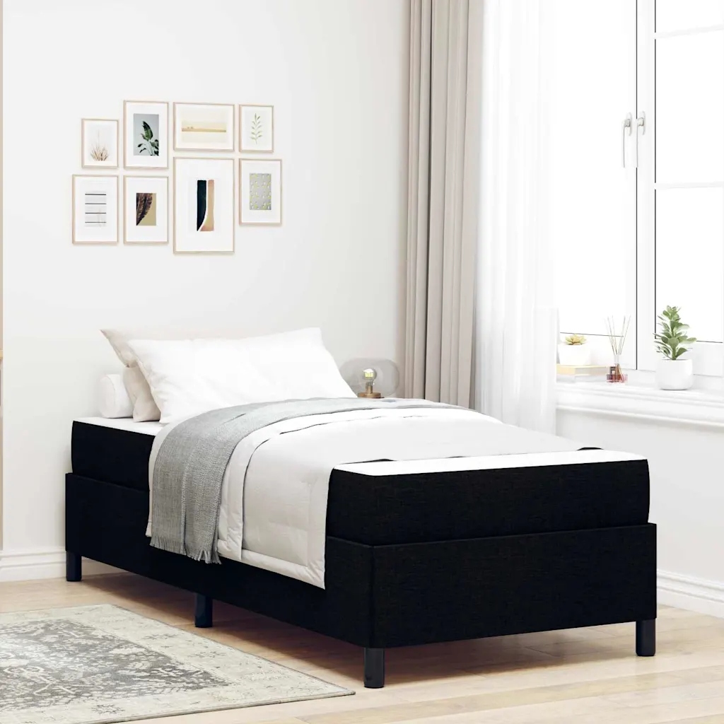 vidaXL Postel s boxspringem Černá 90 x 200 cm textil