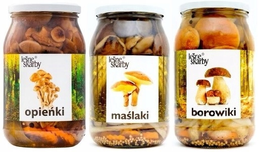 Openiaki Maślaki Marinované Hříbky Sada Pl 900 ml/800 g Leśne Skarby