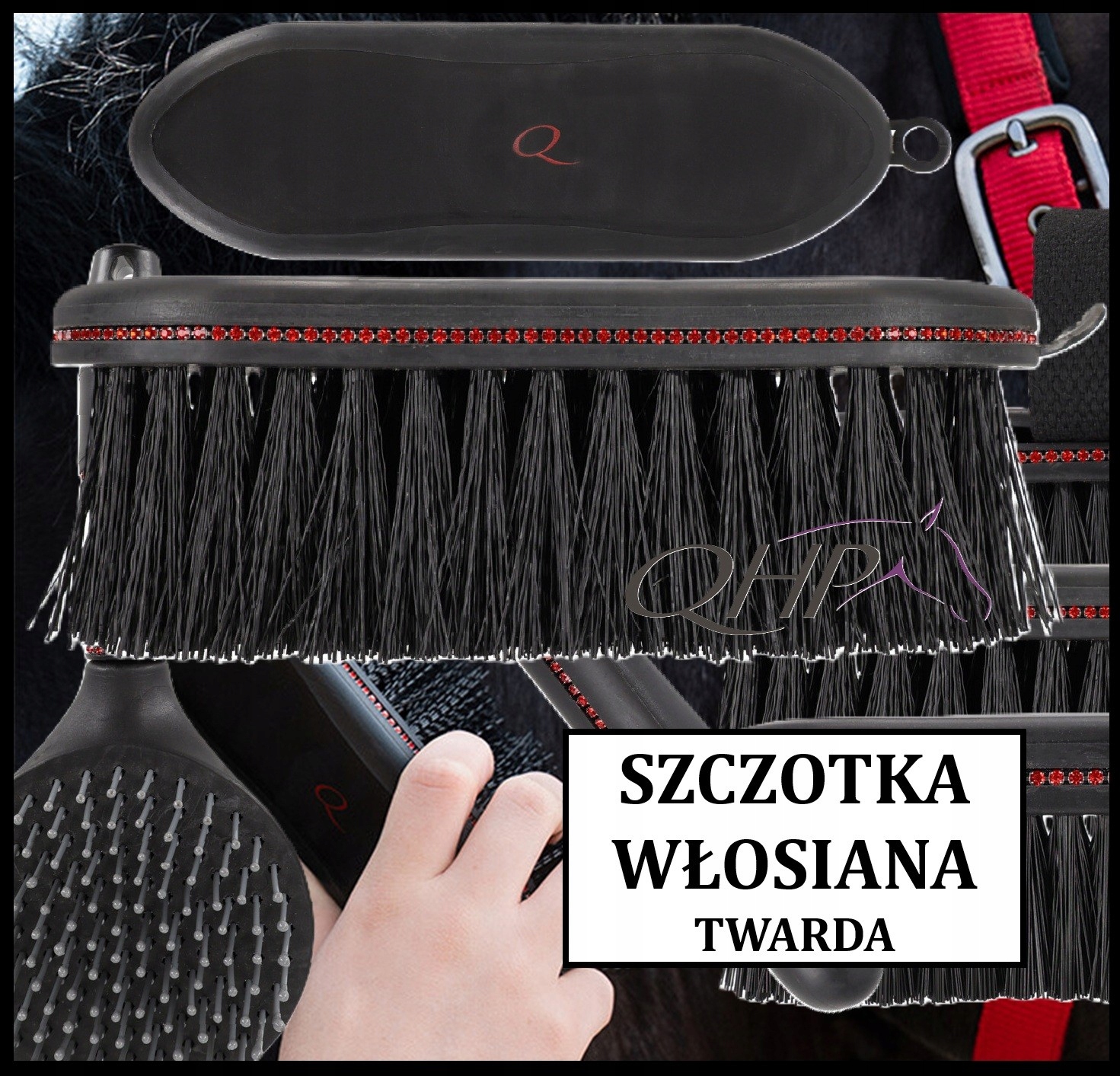 Szczotka twarda do usuwania brudu z sierści Oakleigh Sunset red Qhp