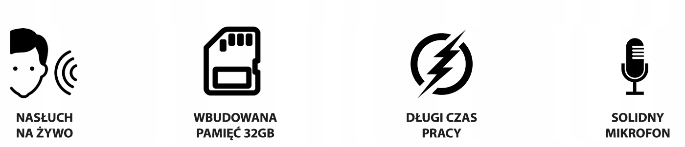 UKRYTY DYKTAFON SZPIEGOWSKI PODSŁUCH LISTWA PRZEDŁUŻACZ WIFI NA ŻYWO 32GB Aktywacja nagrywania głosem tak