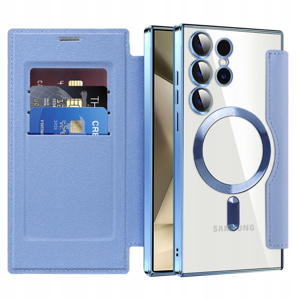 Techsuit SmartMag Book etui na Samsung Galaxy S24 Ultra jasnoniebieskie