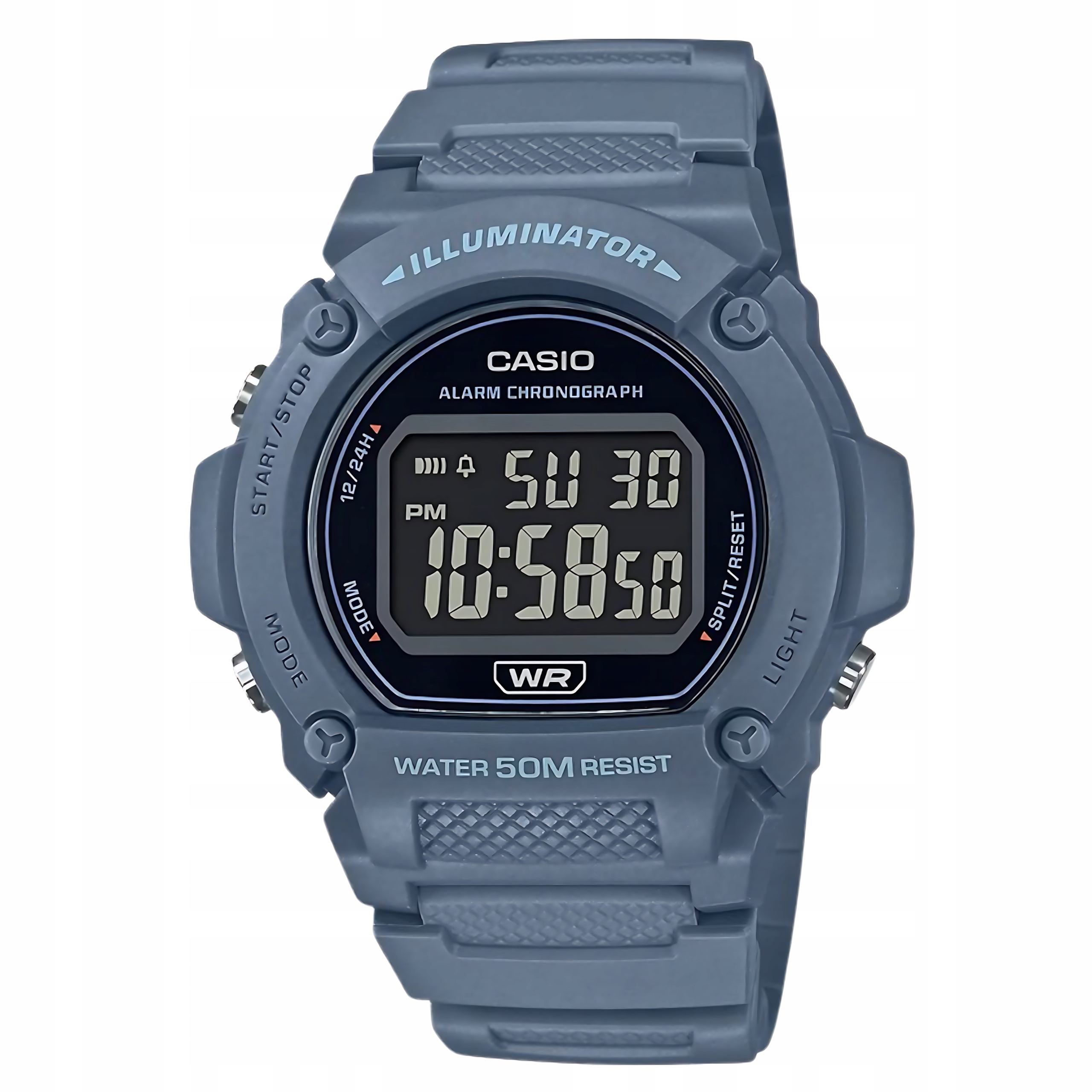 Pánské Hodinky Casio W-219HC-2B Grafitové Digitální Retro Vodotěsné WR50