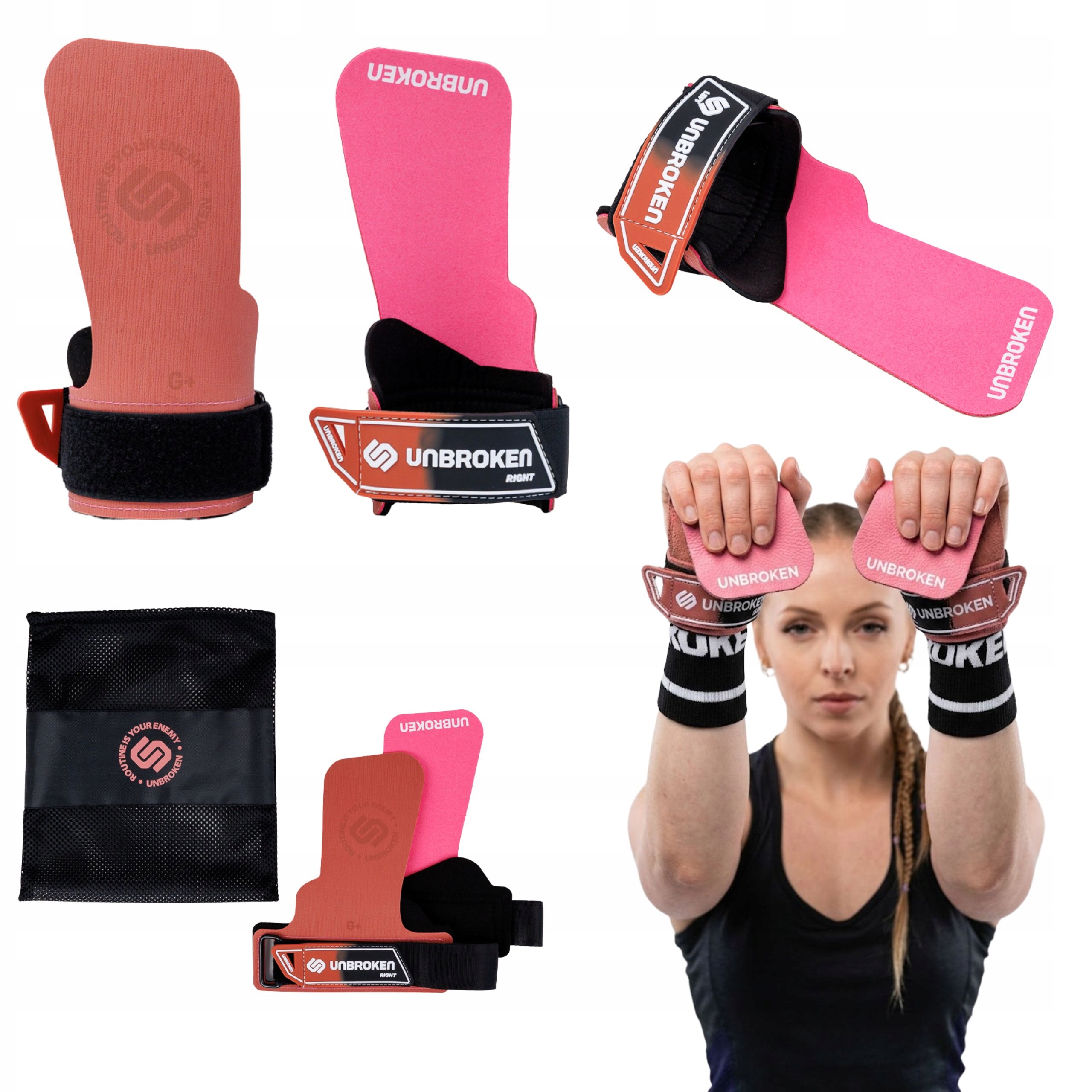 Gymnastické tréninkové boty Unbroken Hybrid Grips velikost G+ Růžové