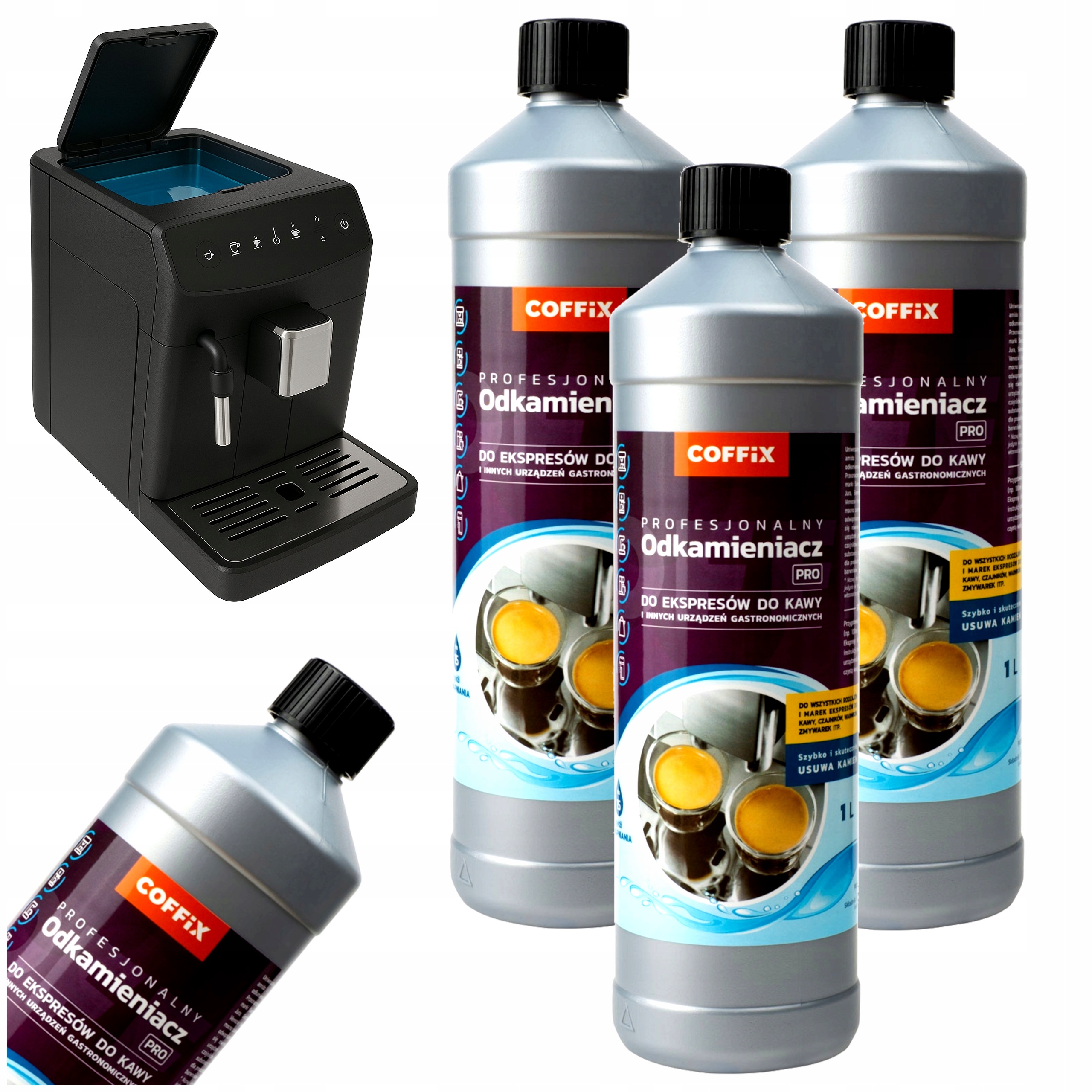 Odvápňovač pro kávovar 1 l x 3 čištění systému tekuté vody Coffix Pro