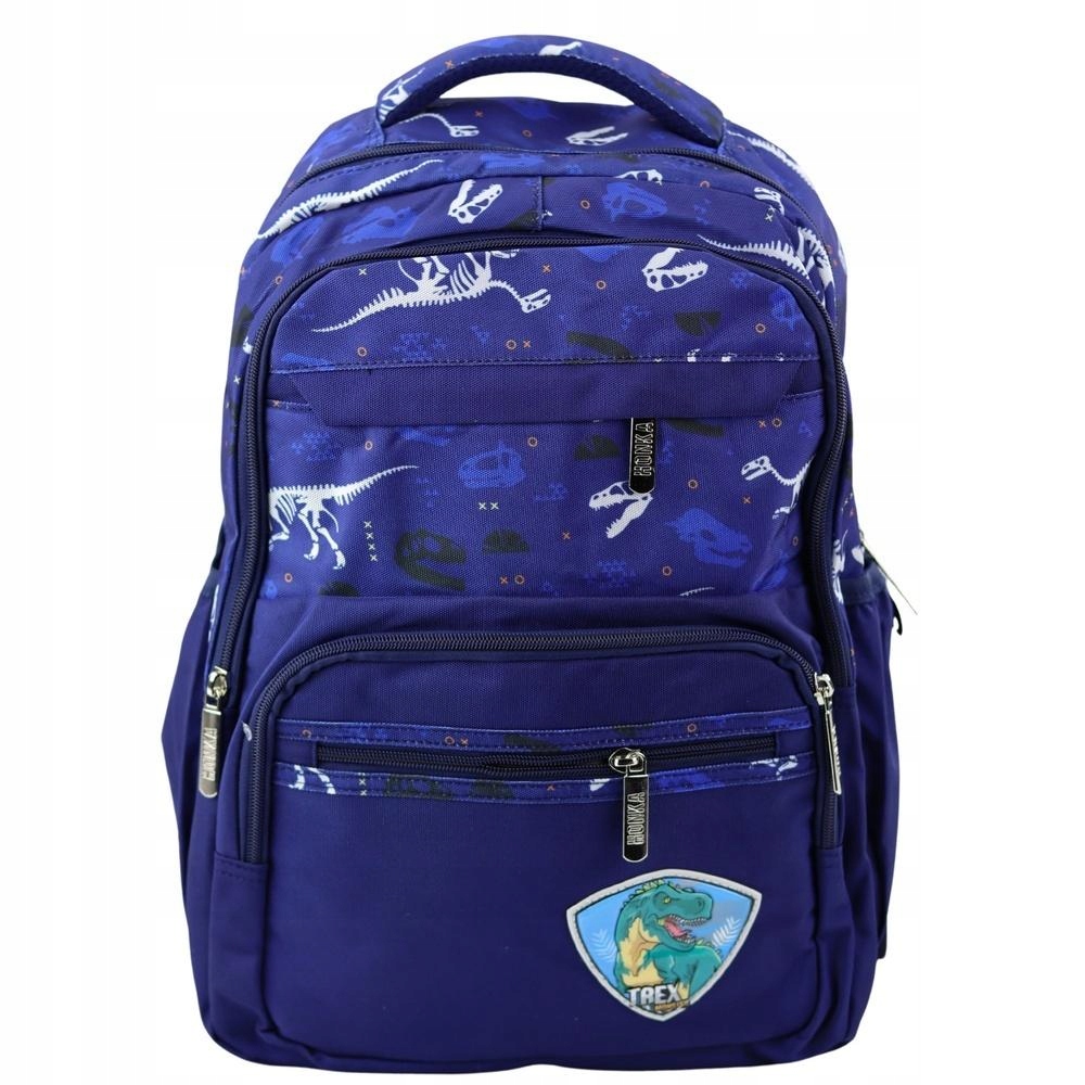 Školní Batoh Dinosaurus T-rexem Tmavě Modrý 20L