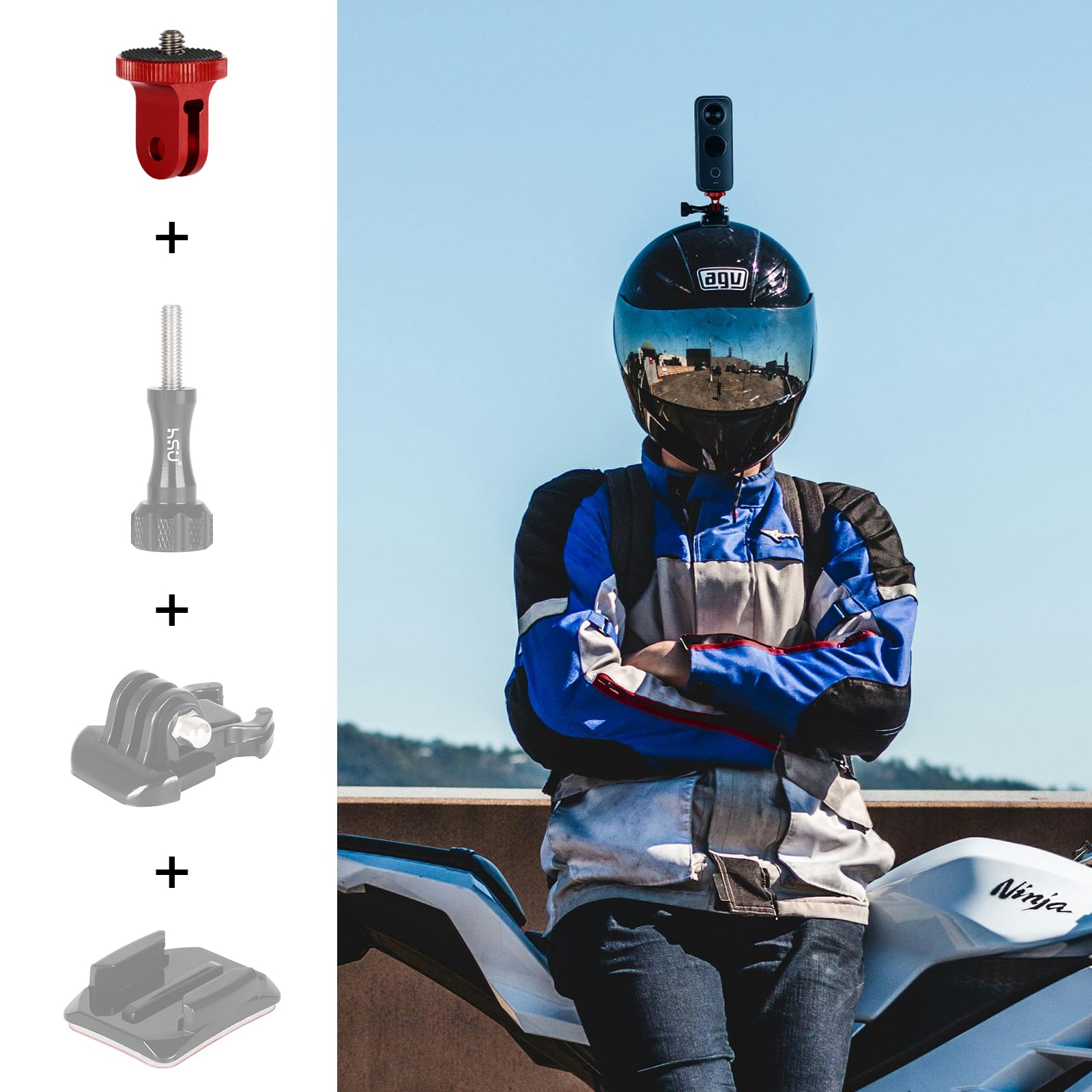 HSU Aluminiowy Adapter Stojaka Do Kamer Insta360 X4 X3 X2 2 Sztuki — miniatura 6
