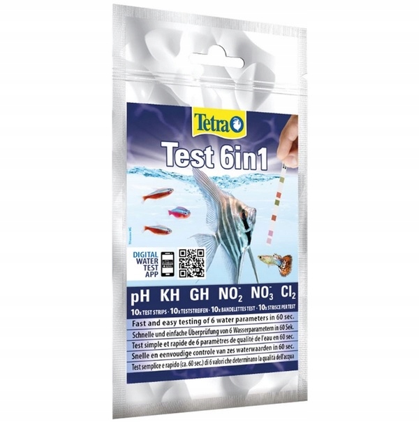 Tetra Test 6in1 10szt - na PH GH KH NO2 NO3 CL2