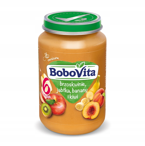 Bobovita BRZOSKWINIE jabłka banany KIWI 190g