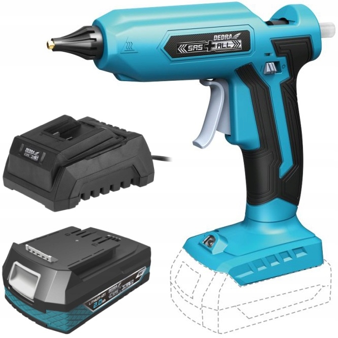 DEDRA PISTOLET DO KLEJU AKUMULATOROWY 18V + 2Ah
