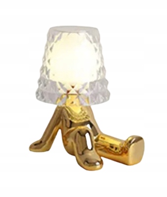Hombre – moderní noční lampa na stůl, člověk, zlatý člověk