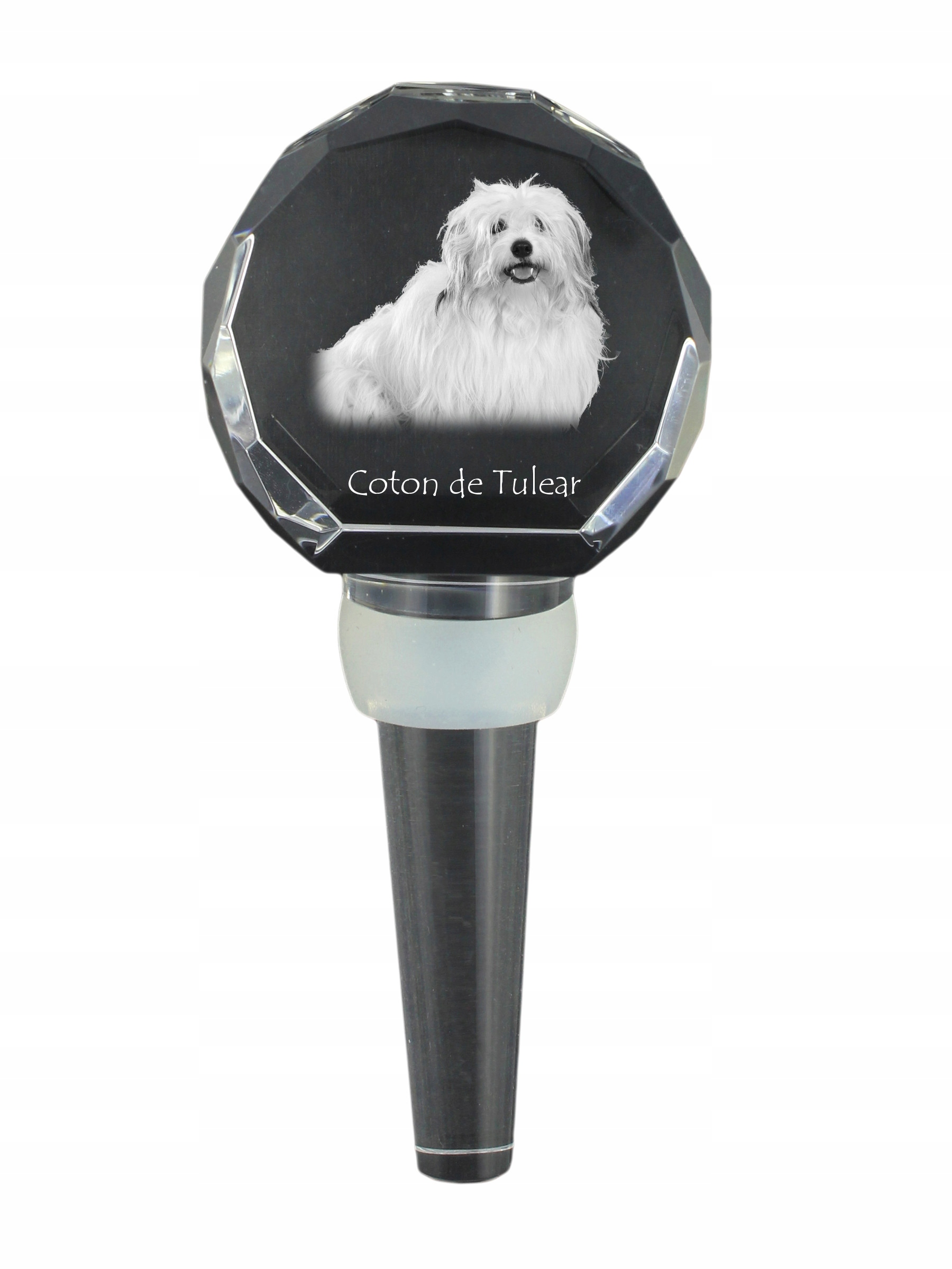 Coton de Tulear zátka na láhev s fotografií, zátka na víno se psem
