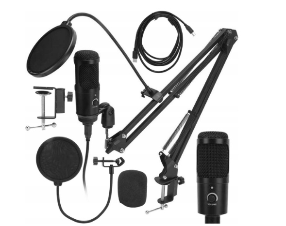 Mikrofon Usb BM-800 Mentor Zestaw Studyjny Statyw Pop Filtr