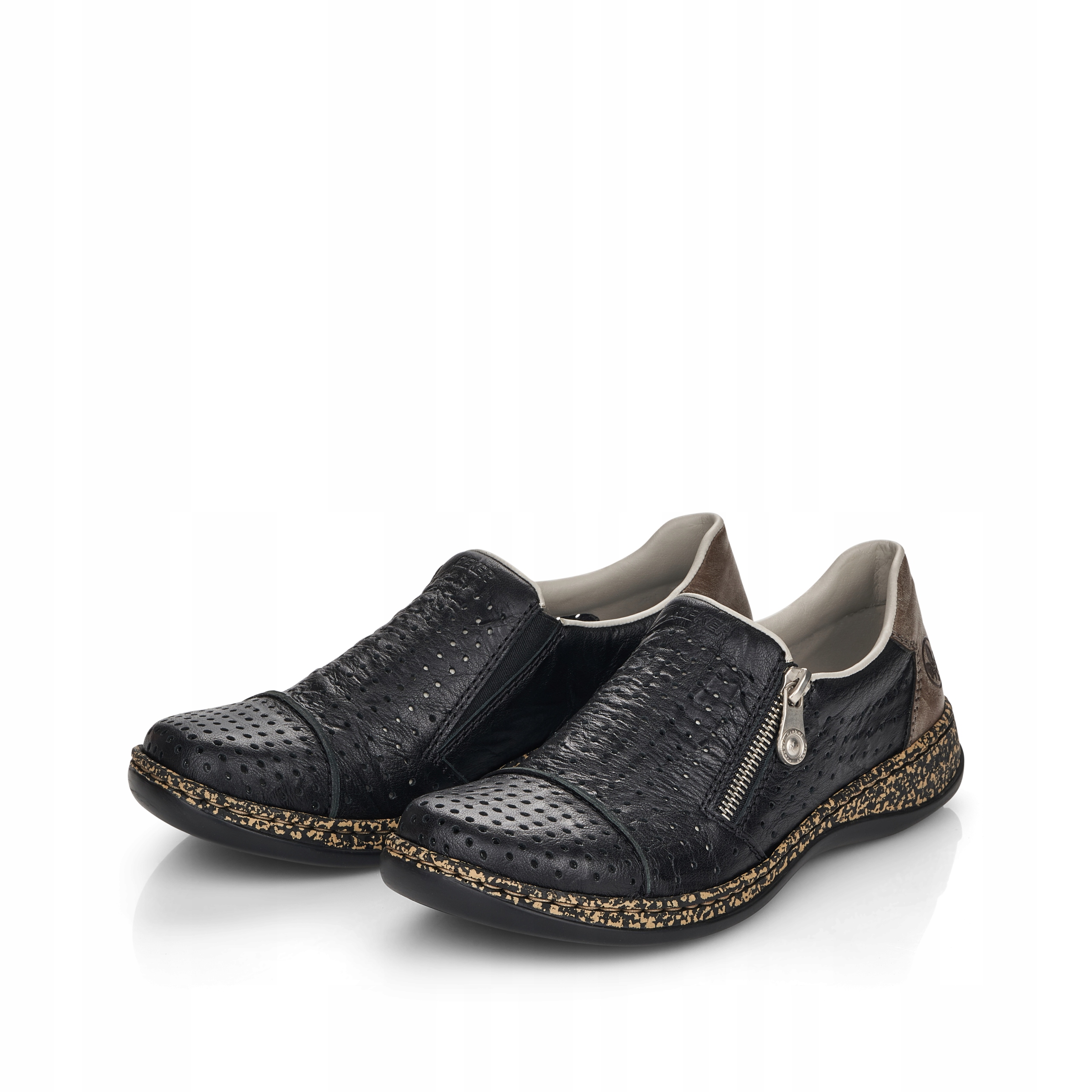 

Rieker buty, półbuty czarne skórzane damskie 46353