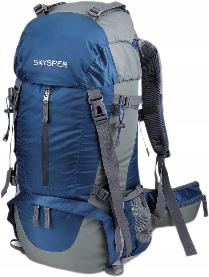 Plecak Turystyczny Skysper 50L Wodoszczelny Trekingowy Niebieski