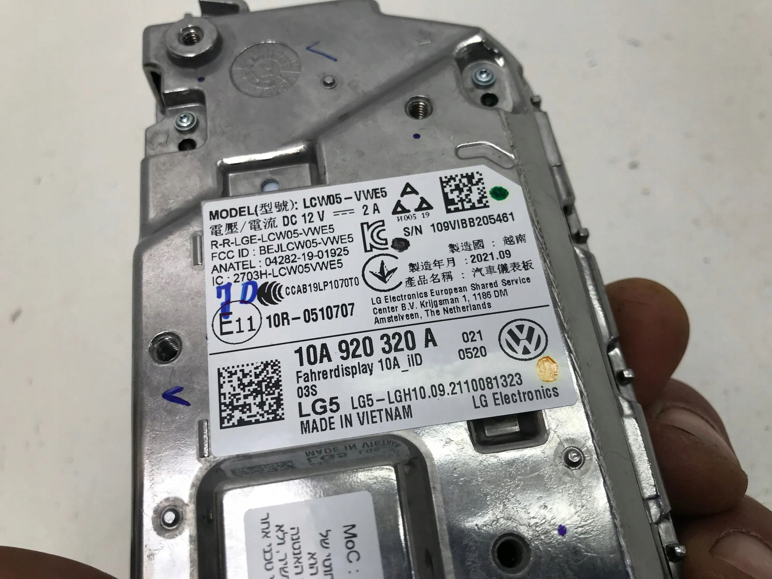 vw id.3 2021 спидометр экран европа 10A920320A