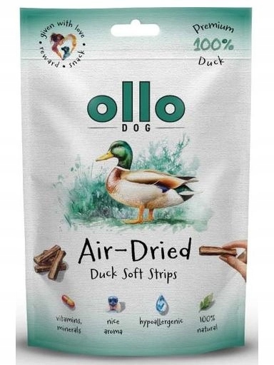 5x Ollo Sušené kachní proužky na vzduchu 80g