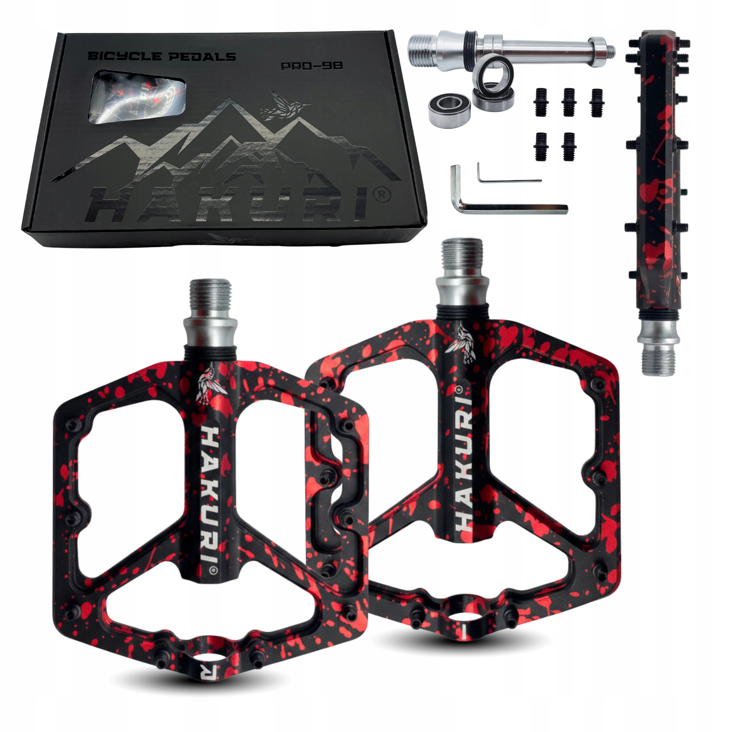 Pedały Mtb Platformowe Aluminiowe Pedały rowerowe z Pinami 3 łożyska Lekkie